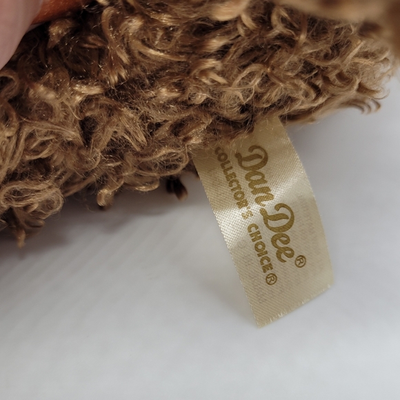 DanDee Toys Dog With Antlers Labradoodle Plush Brown Christmas Holiday Red Bow - Picture 2 of 4